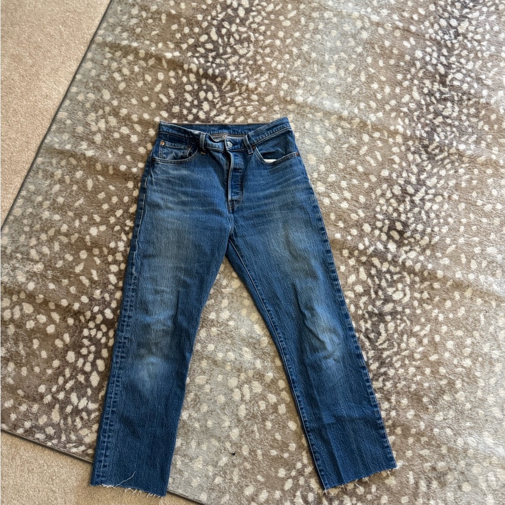 Levi's 501 Women's Blue Ankle Jeans